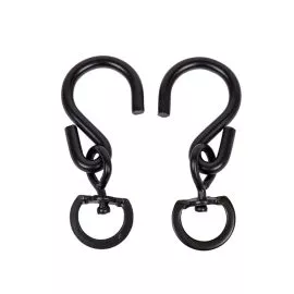 4 Pack] 40cm 3 Strand Hanging Basket Chain Metal Replacement Chain Hook  With Hook And Clip - Black