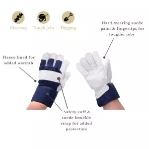 Navy Fleece Lined Rigger Gloves